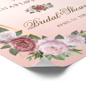 Blush Pink Gold Floral Vrijgezellenfeest Welkomstt Poster (Hoek)