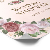 Blush Pink Gold Floral Vrijgezellenfeest Welkomstt Poster (Hoek)