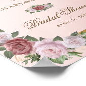Blush Pink Gold Floral Vrijgezellenfeest Welkomstt Poster (Hoek)