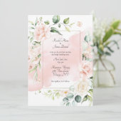 Blush Pink Gold Floral Waterverf Rozen Weddenschap Kaart (Staand voorkant)