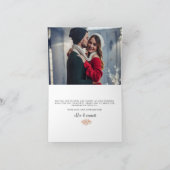 Blush Pink Gold Floral Weddenfoto Bedankkaart (Binnen)