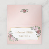 Blush Pink Gold Floral Wedding Plaatskaartje (Buitenkant ongevouwen)