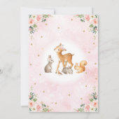 Blush Pink Gold Floral Woodland Birthday Bedankkaart (Achterkant)