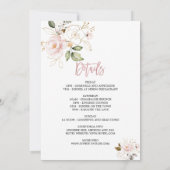 Blush Pink Gold Flowers Bachelorette Weekend Kaart (Achterkant)