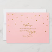 Blush Pink Gold Foil Confetti MATRON OF HONOR kaar Kaart (Achterkant)