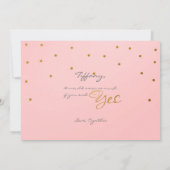 Blush Pink Gold Foil Confetti Stippen BRIDESMAID K Kaart (Achterkant)