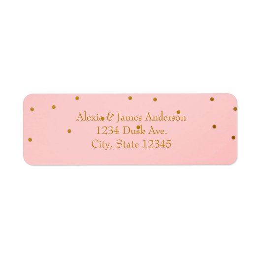 Blush Pink Gold Foil Elegant Invitation Labels (Voorkant)