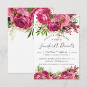 Blush Pink Gold Foil Rozen Vrijgezellenfeest Kaart (Voorkant / Achterkant)