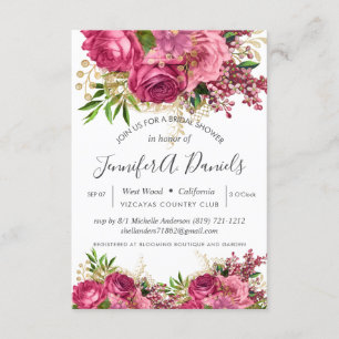 Blush Pink Gold Foil Rozen Vrijgezellenfeest Kaart