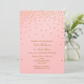Blush Pink & Gold Foil Stippen Kaart (Staand voorkant)