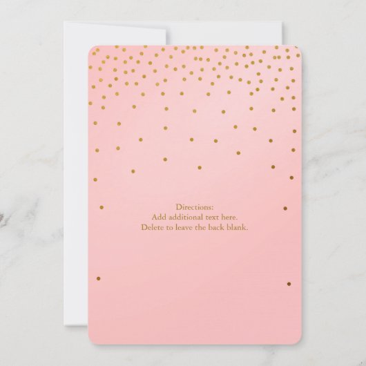 Blush Pink & Gold Foil Stippen Kaart (Achterkant)