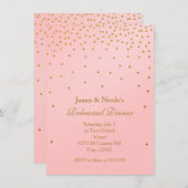Blush Pink & Gold Foil Stippen Uitnodigingen voor  (Voorkant / Achterkant)