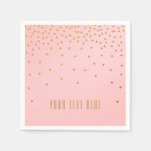 Blush Pink & Gold Folie Confetti bruiloft servette Servet (Voorkant)