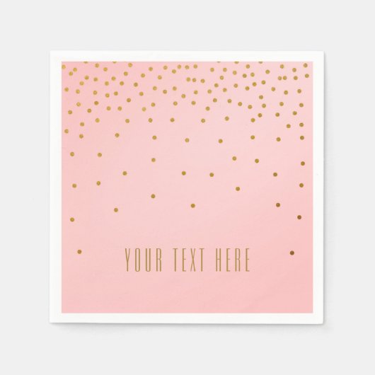 Blush Pink & Gold Folie Confetti bruiloft servette Servet (Voorkant)
