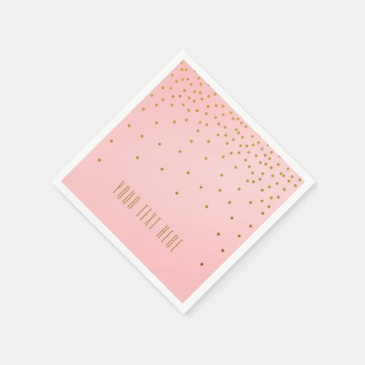 Blush Pink & Gold Folie Confetti bruiloft servette Servet (Hoek)