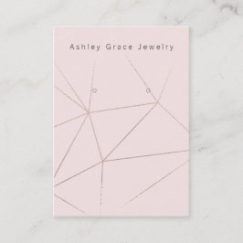 Blush Pink Gold Geometric Earring Card Visitekaartje