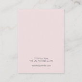 Blush Pink Gold Geometric Earring Card Visitekaartje (Achterkant)