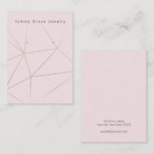 Blush Pink Gold Geometric Earring Card Visitekaartje (Voorkant / Achterkant)
