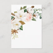 Blush Pink Gold Geometric en White Magnolia Flora Informatiekaartje (Achterkant)