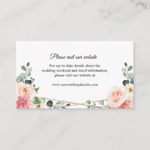 Blush Pink Gold Geometric Weddenwebsite - Gegevens Informatiekaartje