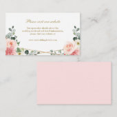 Blush Pink Gold Geometric Weddenwebsite - Gegevens Informatiekaartje (Voorkant / Achterkant)