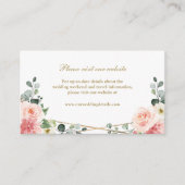 Blush Pink Gold Geometric Weddenwebsite - Gegevens Informatiekaartje (Voorkant)