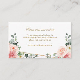 Blush Pink Gold Geometric Weddenwebsite - Gegevens Informatiekaartje