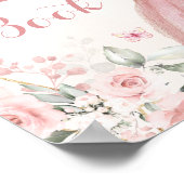 Blush Pink Gold Geometrisch Bloemen Quince Gastenb Poster (Hoek)