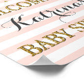 Blush Pink Gold Girl Baby Sprinkle Welcome Sign Poster (Hoek)