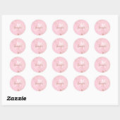 Blush Pink Gold girly Script Monogram Ronde Sticker (Vel)