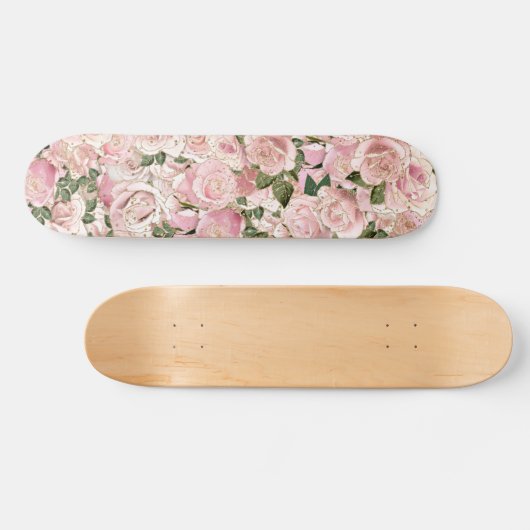 Blush Pink Gold Glam Rozen Persoonlijk Skateboard (Horizontaal)