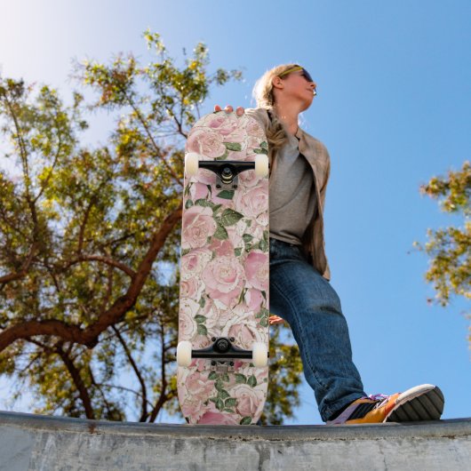 Blush Pink Gold Glam Rozen Persoonlijk Skateboard (Buiten 1)