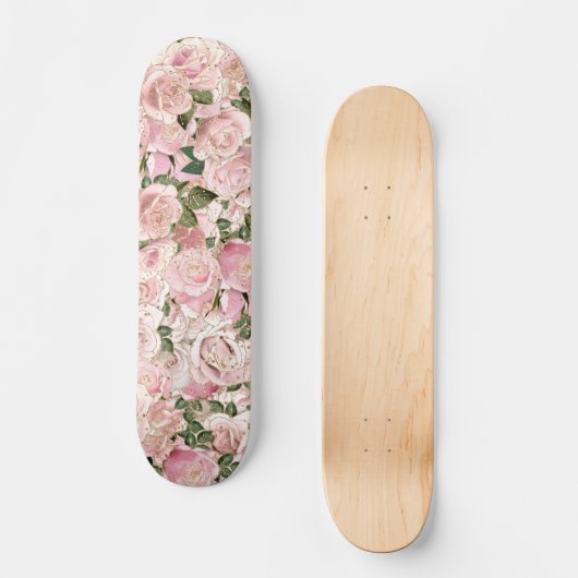 Blush Pink Gold Glam Rozen Persoonlijk Skateboard (Voorkant)