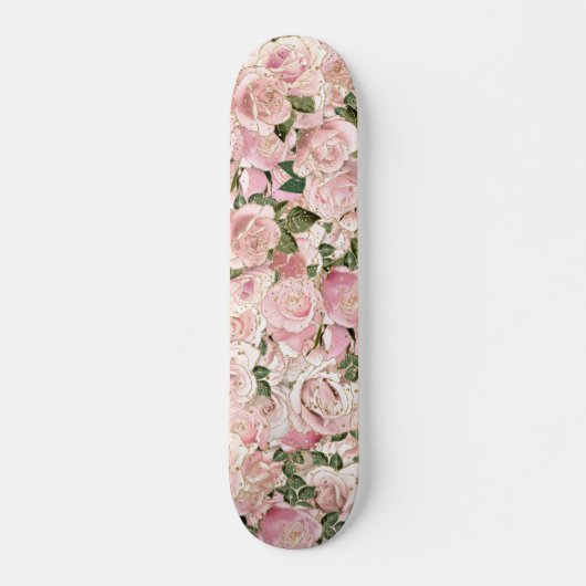 Blush Pink Gold Glam Rozen Persoonlijk Skateboard (Voorkant)