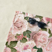 Blush Pink Gold Glam  Rozen Strandlaken (In situ)