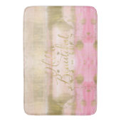Blush Pink Gold Glam-Waterverf Hallo prachtig Badmat (Voorkant Verticaal)