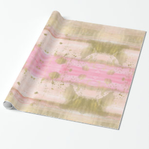 Blush Pink Gold Glam-Waterverf Hallo prachtig Cadeaupapier