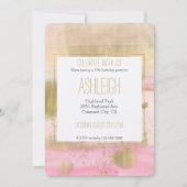 Blush Pink Gold Glam Waterverf Mooie verjaardag Kaart (Voorkant)