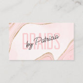 Blush Pink Gold Glitter Agaat Haarvlechtster Visitekaartje (Achterkant)