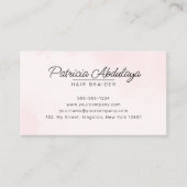 Blush Pink Gold Glitter Agaat Haarvlechtster Visitekaartje (Voorkant)