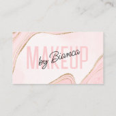 Blush Pink Gold Glitter Agaat Make-up Artiest Salo Visitekaartje (Achterkant)