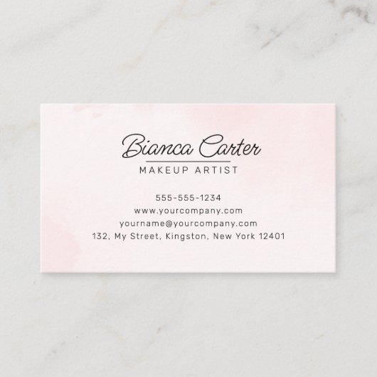 Blush Pink Gold Glitter Agaat Make-up Artiest Salo Visitekaartje (Voorkant)