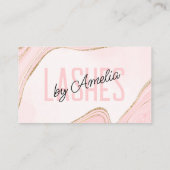 Blush Pink Gold Glitter Agaat Oogwimpers Brows Visitekaartje (Achterkant)