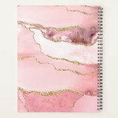 Blush Pink Gold Glitter Agate Business Logo 2024 Planner (Achterkant)