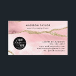 Blush Pink Gold Glitter Agate Custom Logo Monogram Visitekaartje<br><div class="desc">Modern Elegant Chic Blush Pink Gold Glitter Marble Agate Monogram Visitekaartje</div>