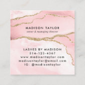 Blush Pink Gold Glitter Agate Marble Monogram Cute Afsprakenkaartje (Achterkant)