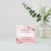 Blush Pink Gold Glitter Agate Marble Monogram Cute Afsprakenkaartje (Staand voorkant)