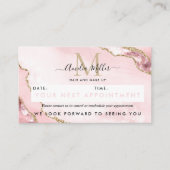 Blush Pink Gold Glitter Agate Marble Monogram Cute Afsprakenkaartje (Voorkant)
