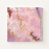 Blush Pink Gold Glitter Agate Monogram Business Notitieboek (Achterkant)