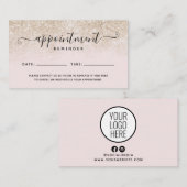 Blush Pink Gold Glitter Appointment Kaart Visitekaartje (Voorkant / Achterkant)